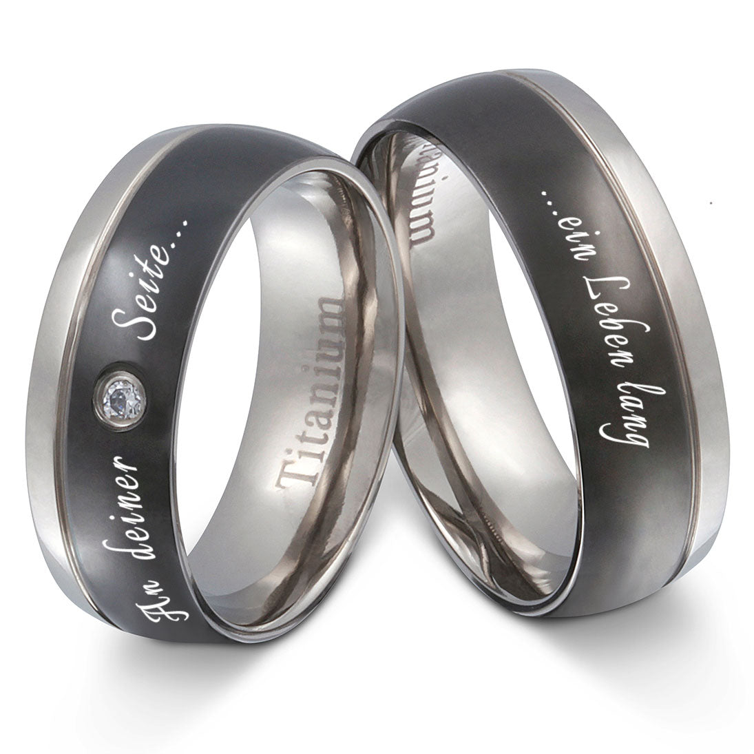 Fargo Partnerring-Set mit Lasergravur