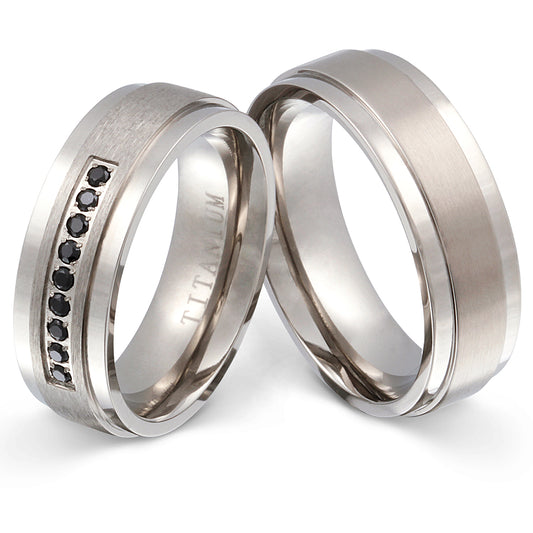 Nantes Partnerring-Set mit Lasergravur