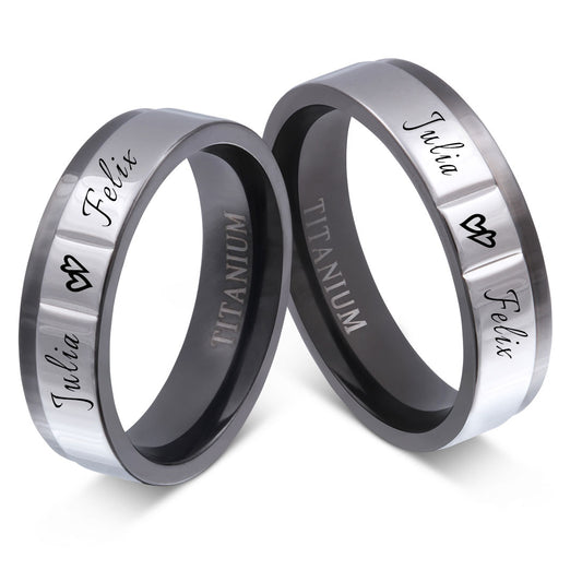 Roma Partnerring-Set mit Lasergravur