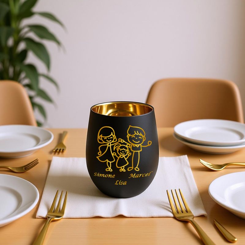 Personalisiertes Windlicht mit Gravur | Motivwahl: Herz, Blume, Ring, Taube | Name + Spruch auf Glas | Geschenk für Frauen, Mama & Paare | Hochzeit, Geburtstag, Valentinstag | Schwarz