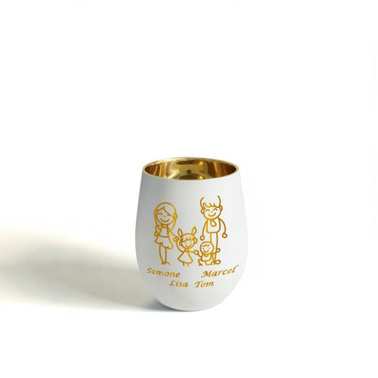 Personalisiertes Windlicht mit Gravur | Motivwahl: Herz, Blume, Ring, Taube | Name + Spruch auf Glas | Geschenk für Frauen, Mama & Paare | Hochzeit, Geburtstag, Valentinstag | Weiß