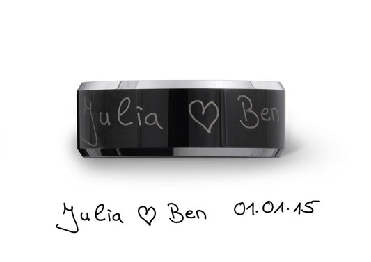 W1H Ring mit Handschriftgravur