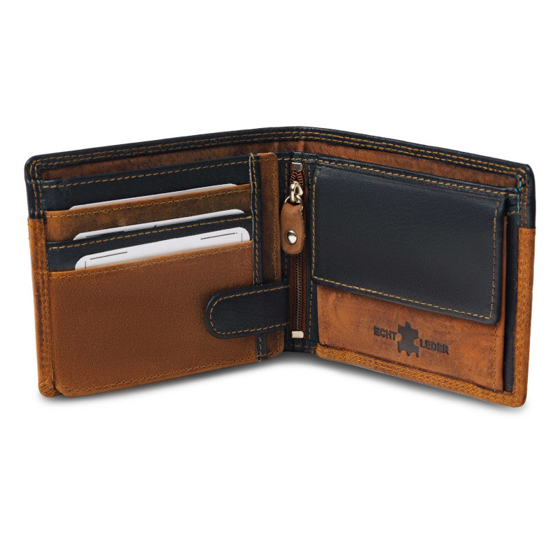 Hunterleder Geldbörse Brieftasche mit kostenloser Gravur für Herren