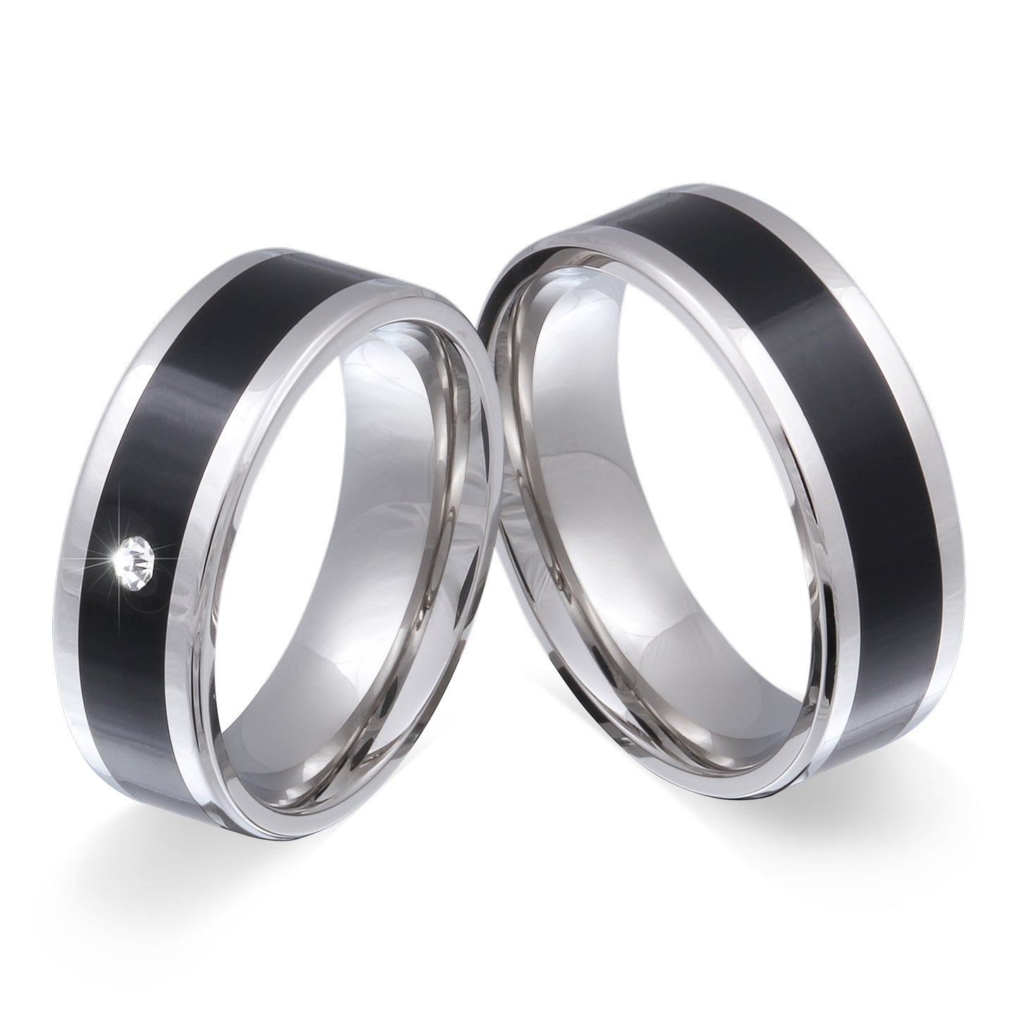 Blacktone Partnerring-Set mit Lasergravur