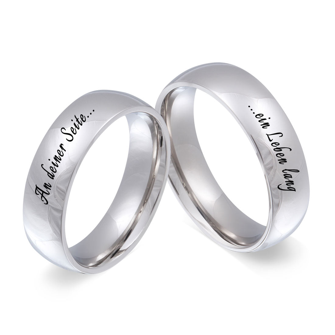 Brilliant Partnerring-Set mit Lasergravur