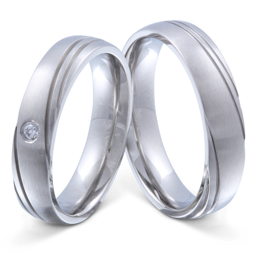 Sercer Partnerring-Set mit Handschriftgravur