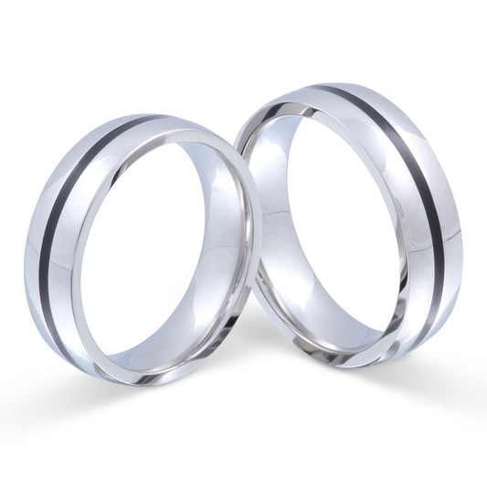 Skyline Partnerring-Set mit Lasergravur