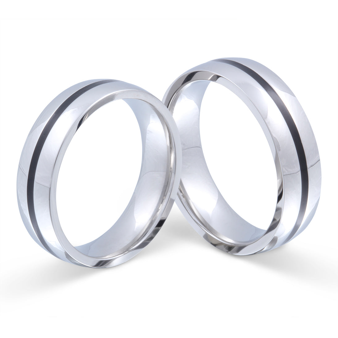 Skyline Partnerring-Set mit Handschriftgravur