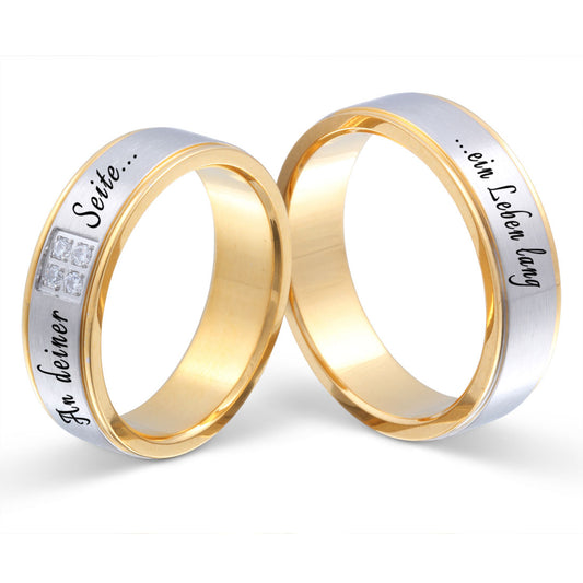 Quattro Partnerring-Set mit Lasergravur