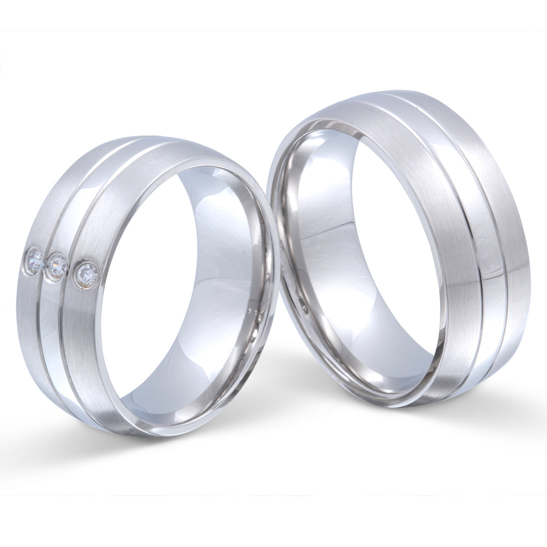 ThreeLane Partnerring-Set mit Lasergravur