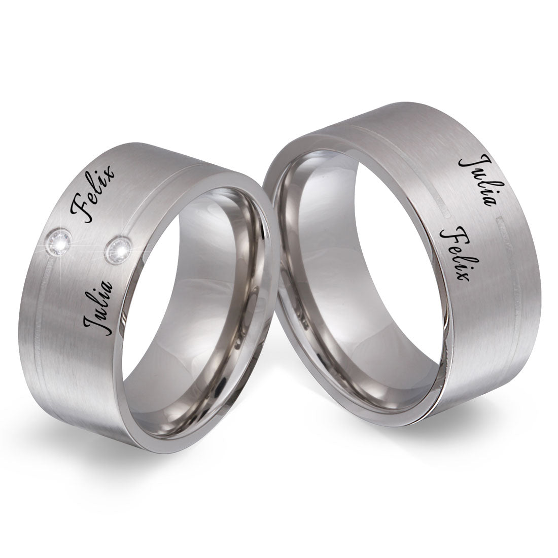 Loire Partnerring-Set mit Lasergravur