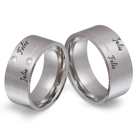 Loire Partnerring-Set mit Lasergravur