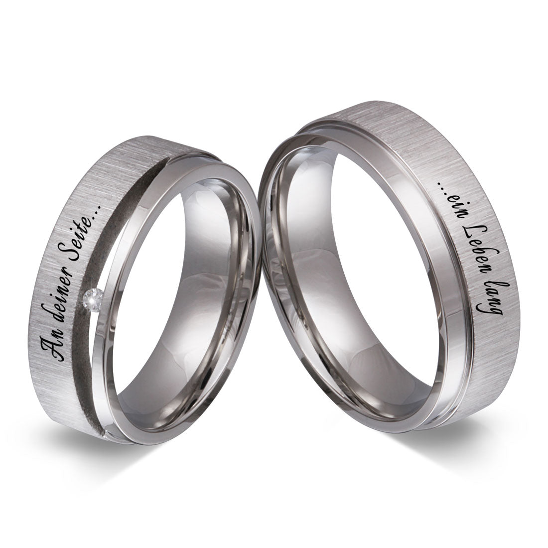 Espacia Partnerring-Set mit Lasergravur