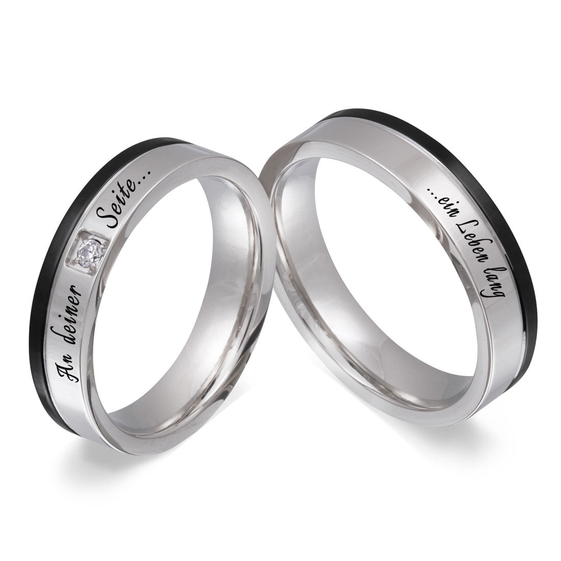 Neptun Partnerring-Set mit Lasergravur