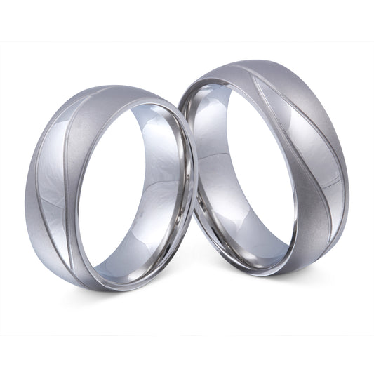 Naval Partnerring-Set mit Handschriftgravur