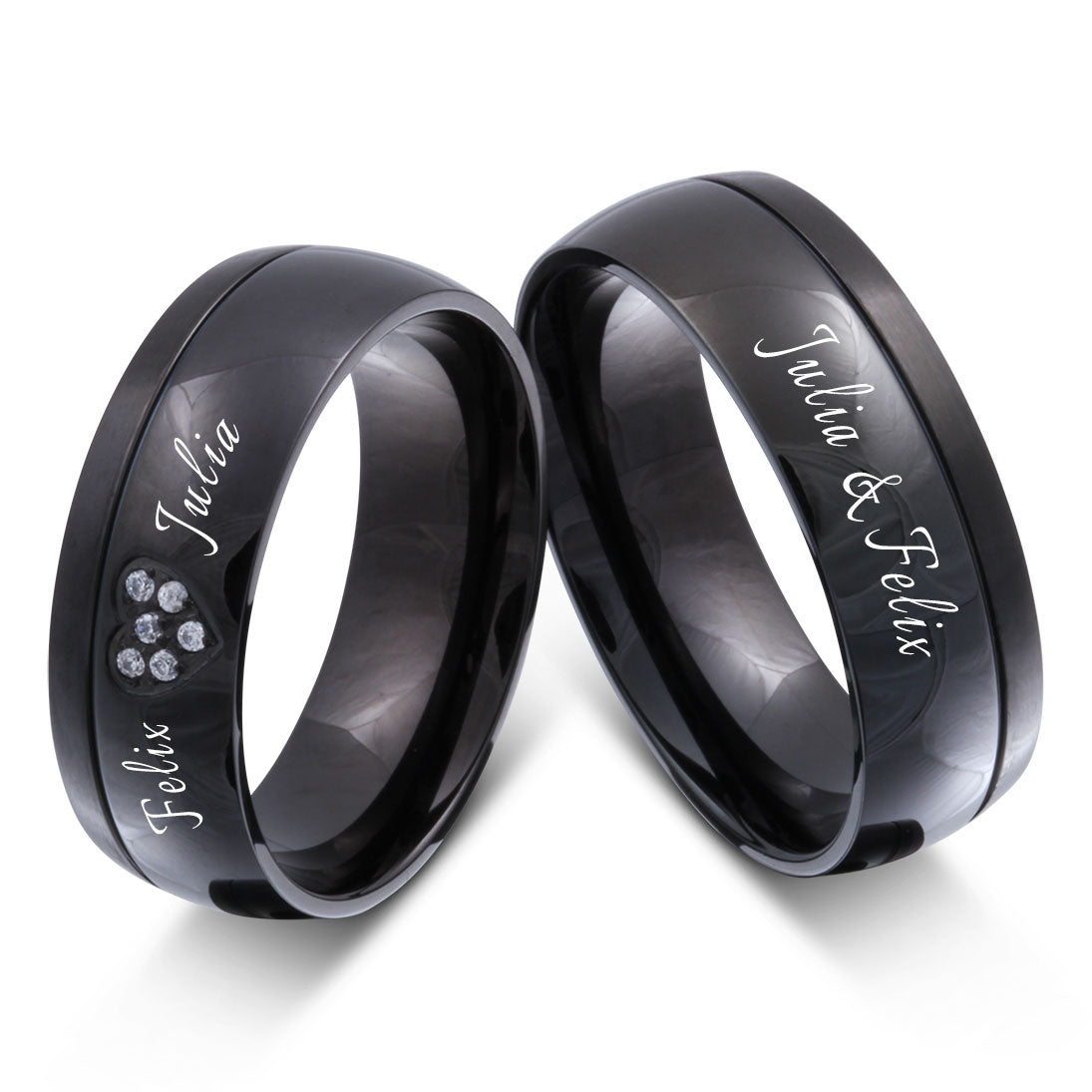 Lavanda Partnerring-Set mit Lasergravur