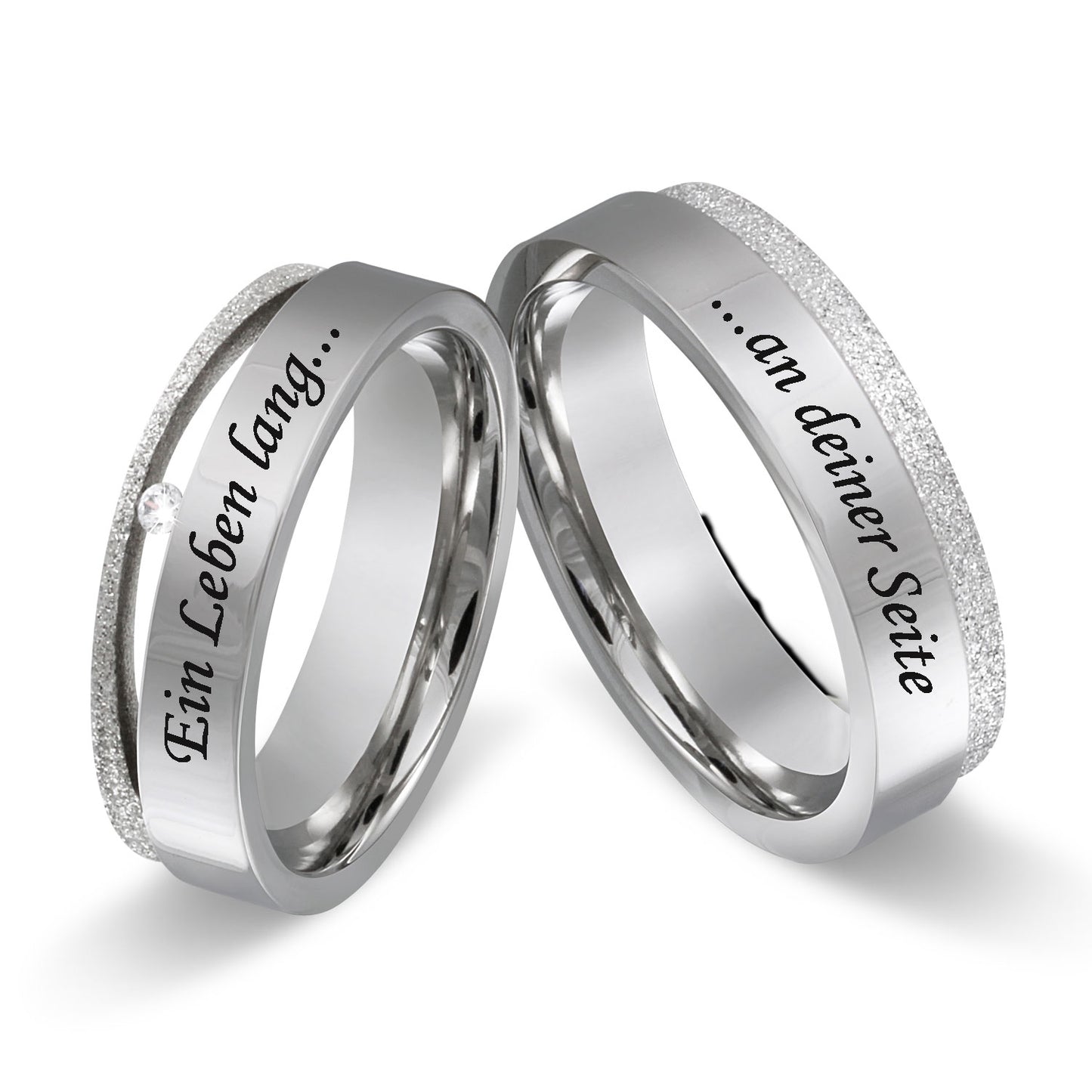 Ozmuro Partnerring-Set mit Lasergravur