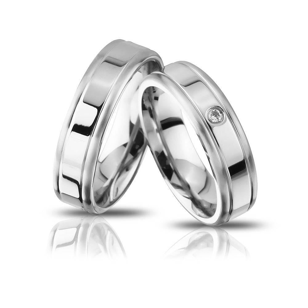 Chow Partnerring-Set mit Lasergravur