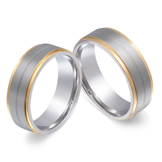 Augustina Partnerring-Set mit Lasergravur