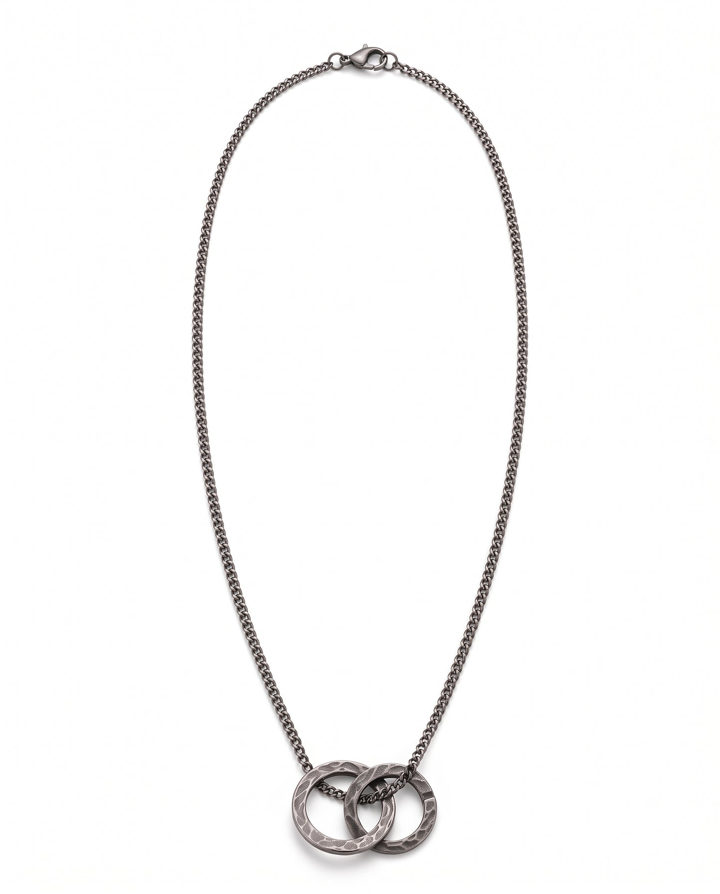 Edelstahlkette mit zwei Ringen als Anhänger
