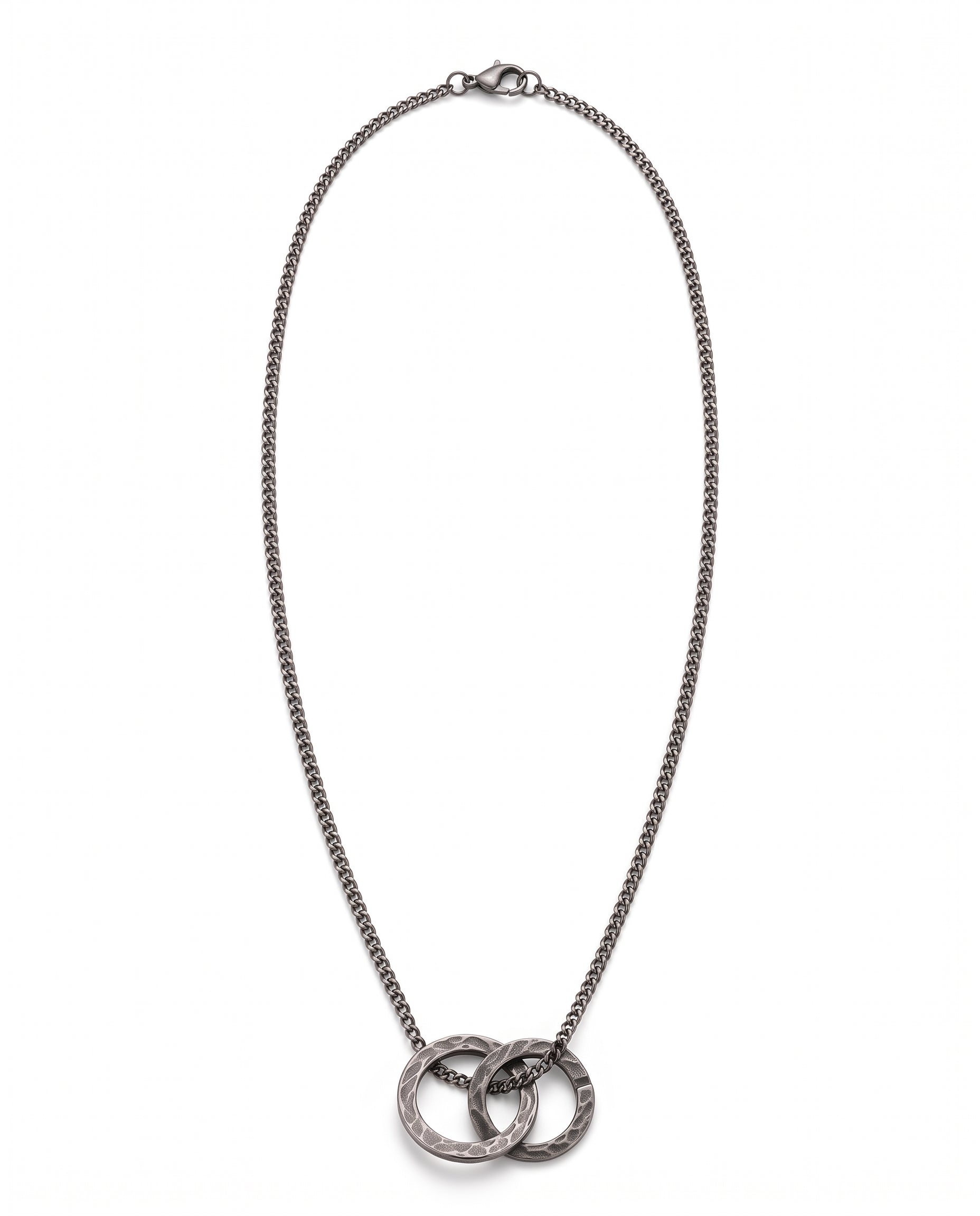 Edelstahlkette mit zwei Ringen als Anhänger