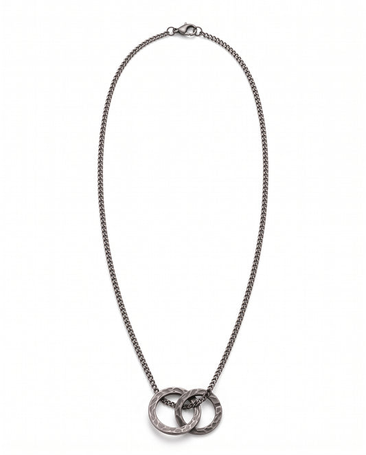 Edelstahlkette mit zwei Ringen als Anhänger