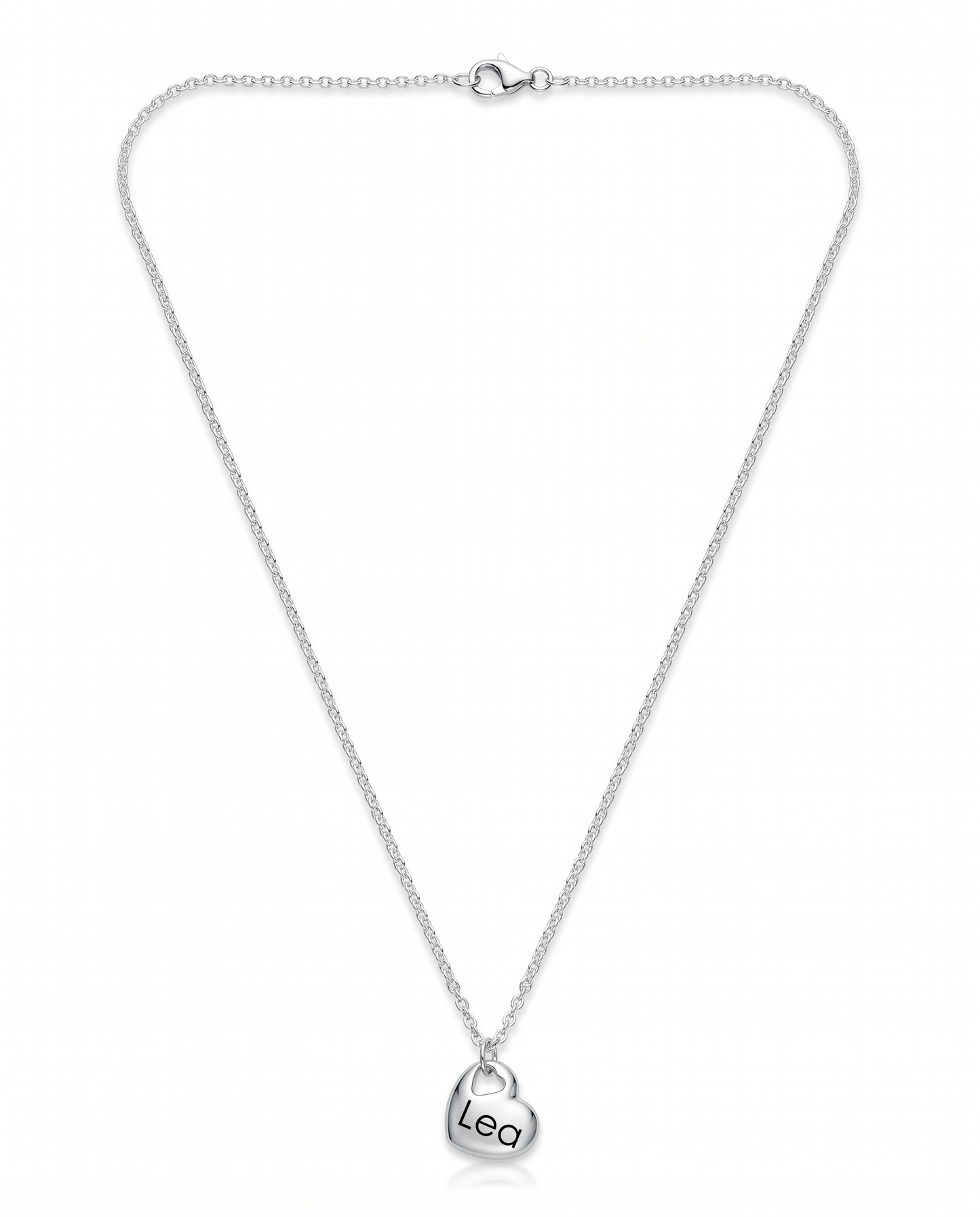 Cordis Herzkette Silber mit Gravur, 55 cm