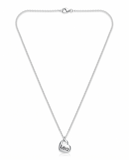 Cordis Herzkette Silber mit Gravur, 55 cm