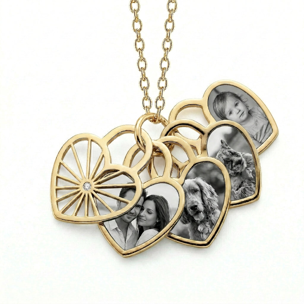 Herz Fotoanhänger mit Bildgravur