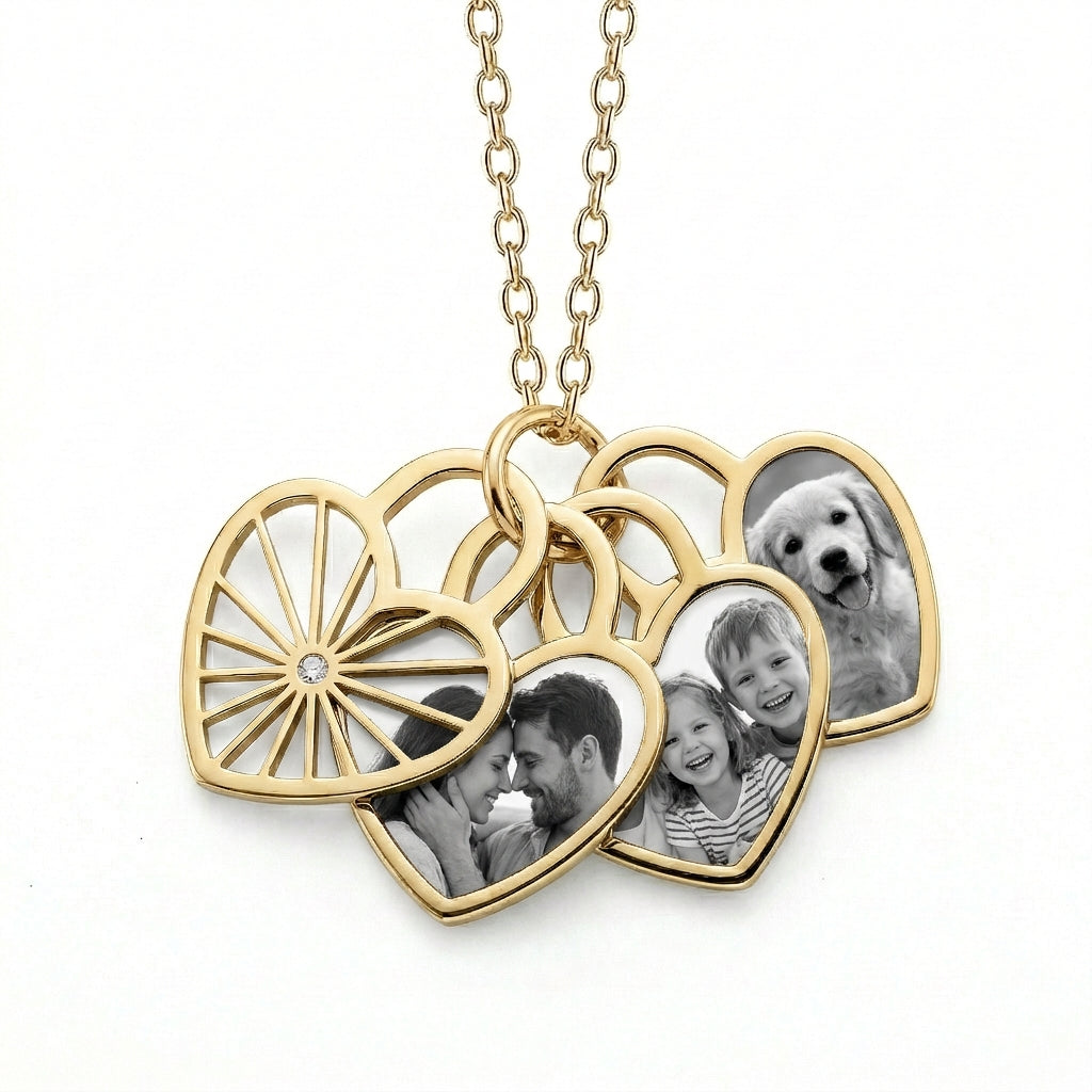 Herz Fotoanhänger mit Bildgravur