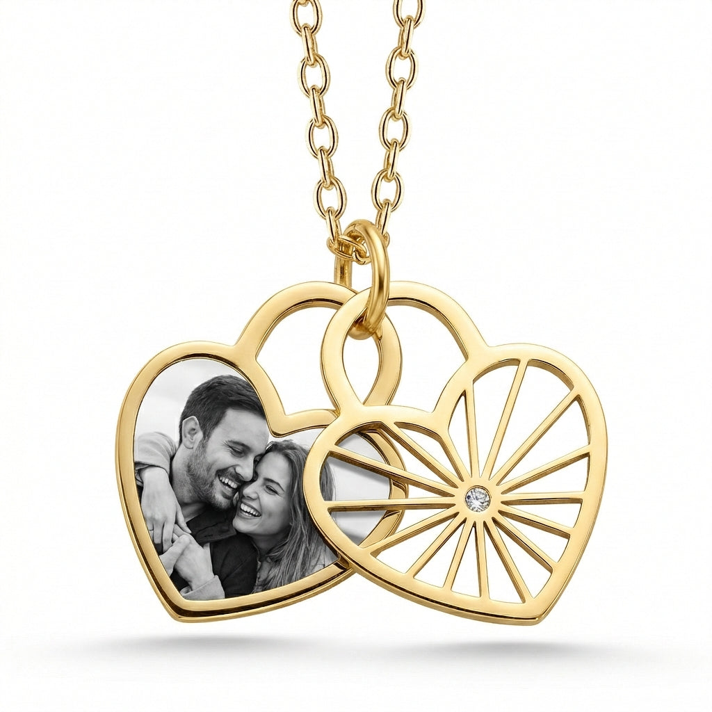 Herz Fotoanhänger mit Bildgravur