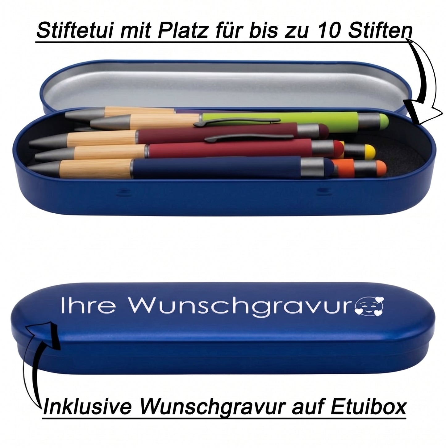 Stiftetui mit Platz für bis zu 10 Stifte und Wunschgravur
