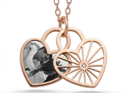 Herz Fotoanhänger mit Bildgravur