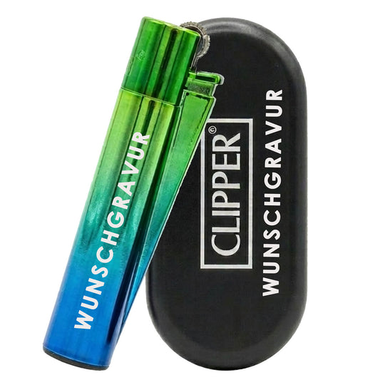 Clipper Feuerzeug Metal Peacock mit Gravur