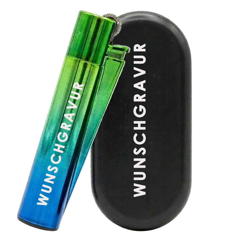 Clipper Feuerzeug Metal Peacock mit Gravur