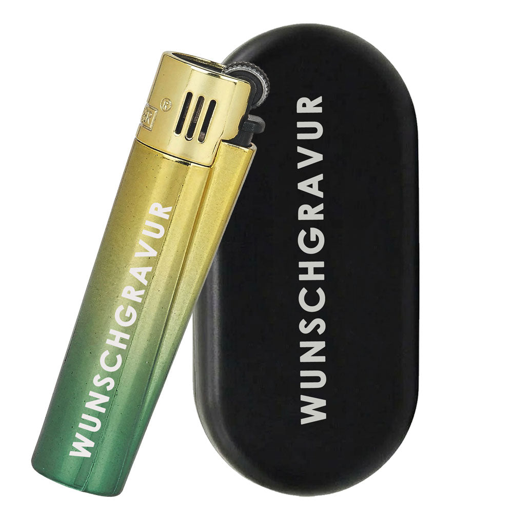 Clipper Feuerzeug Metal Green Icy mit Gravur