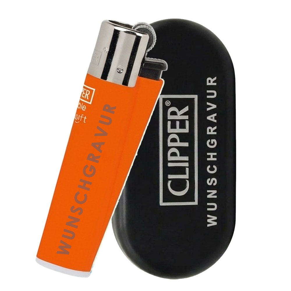 Clipper Micro Soft Touch Fluo Feuerzeug mit Gravur