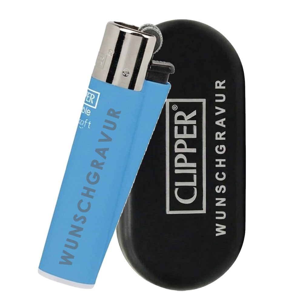 Clipper Micro Soft Touch Fluo Feuerzeug mit Gravur