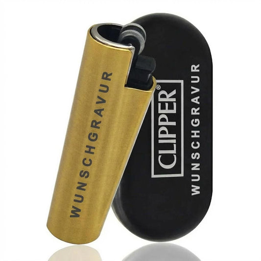 Clipper Feuerzeug mit Gravur – Personalisierbares Geschenk für Männer & Frauen – Individuelles Feuerzeug als Geburtstagsgeschenk, Jahrestag, (Gelb)