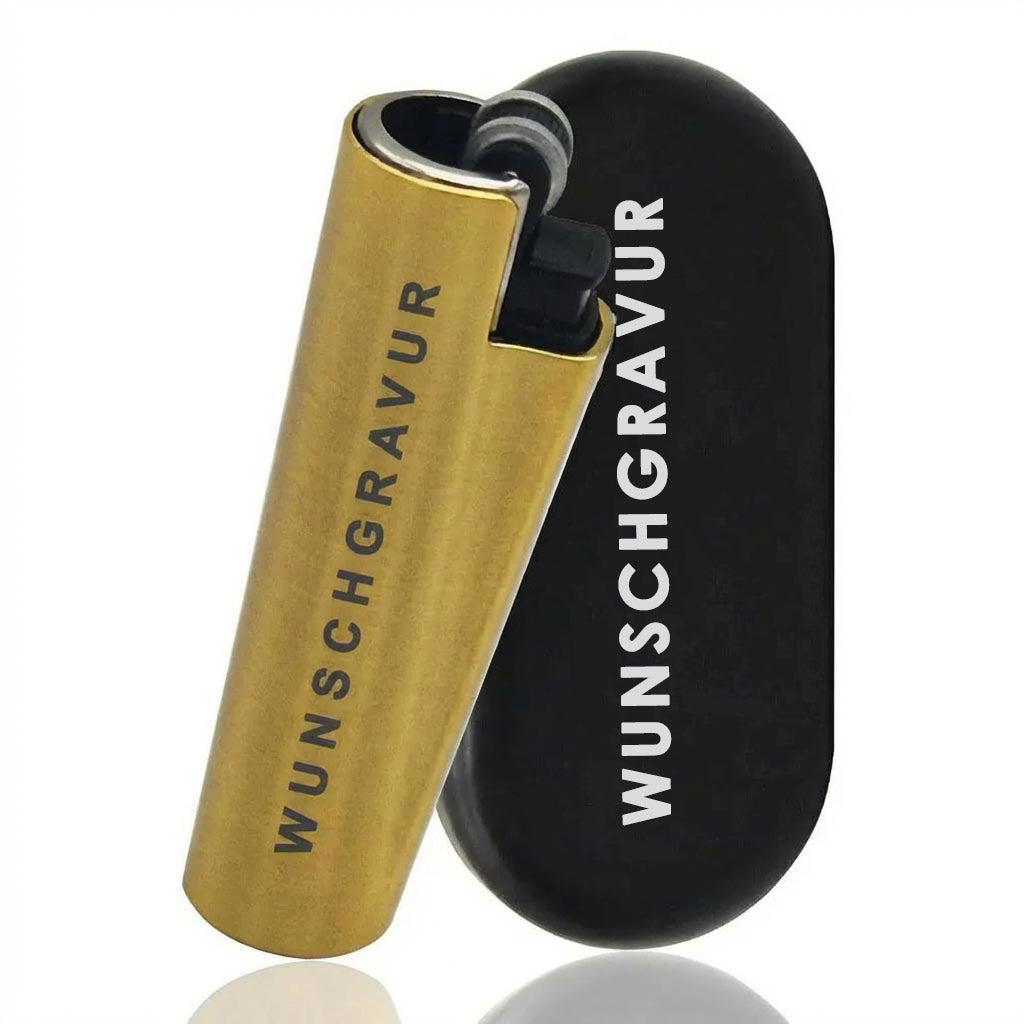 Clipper Feuerzeug mit Gravur – Personalisierbares Geschenk für Männer & Frauen – Individuelles Feuerzeug als Geburtstagsgeschenk, Jahrestag, (Gelb)