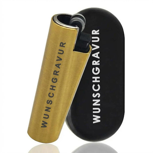 Clipper Feuerzeug mit Gravur – Personalisierbares Geschenk für Männer & Frauen – Individuelles Feuerzeug als Geburtstagsgeschenk, Jahrestag, (Gelb)