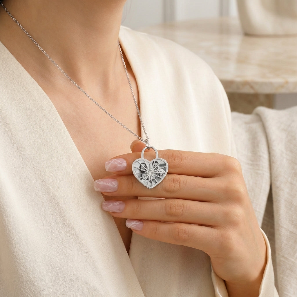 Herz Fotoanhänger mit Bildgravur