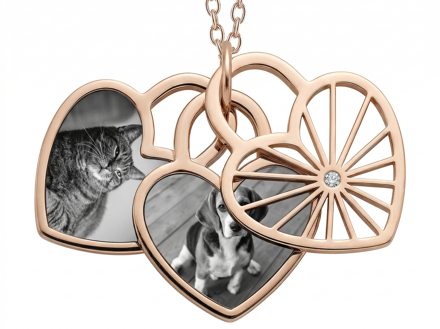 Herz Fotoanhänger mit Bildgravur