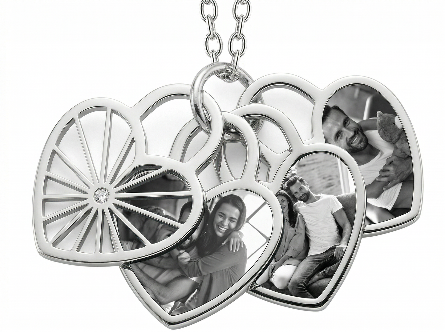 Herz Fotoanhänger mit Bildgravur