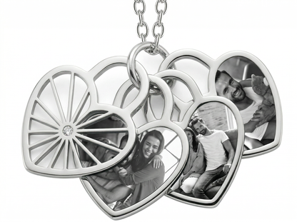 Herz Fotoanhänger mit Bildgravur