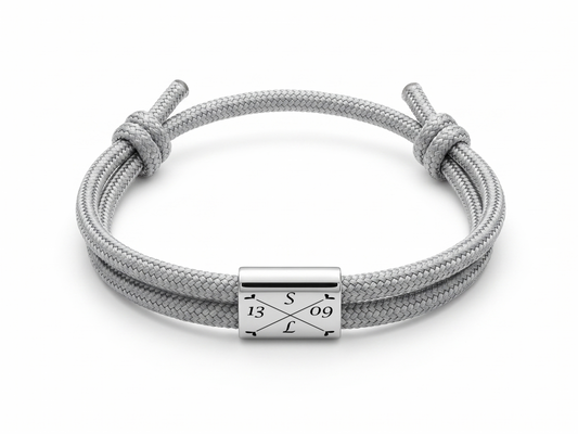 Segeltau-Armband mit Gravur | Rechteckplatte | Verstellbar, drei Farben