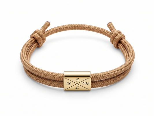Segeltau-Armband mit Gravur | Rechteckplatte | Verstellbar, drei Farben