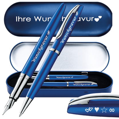 Pelikan Füller und Kugelschreiber Jazz Noble Elegance Set mit Gravur inklusive Stiftetui