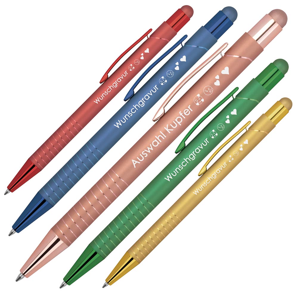 Kugelschreiber mit Touch Pen ANGELO mit Gravur | 5 Farben