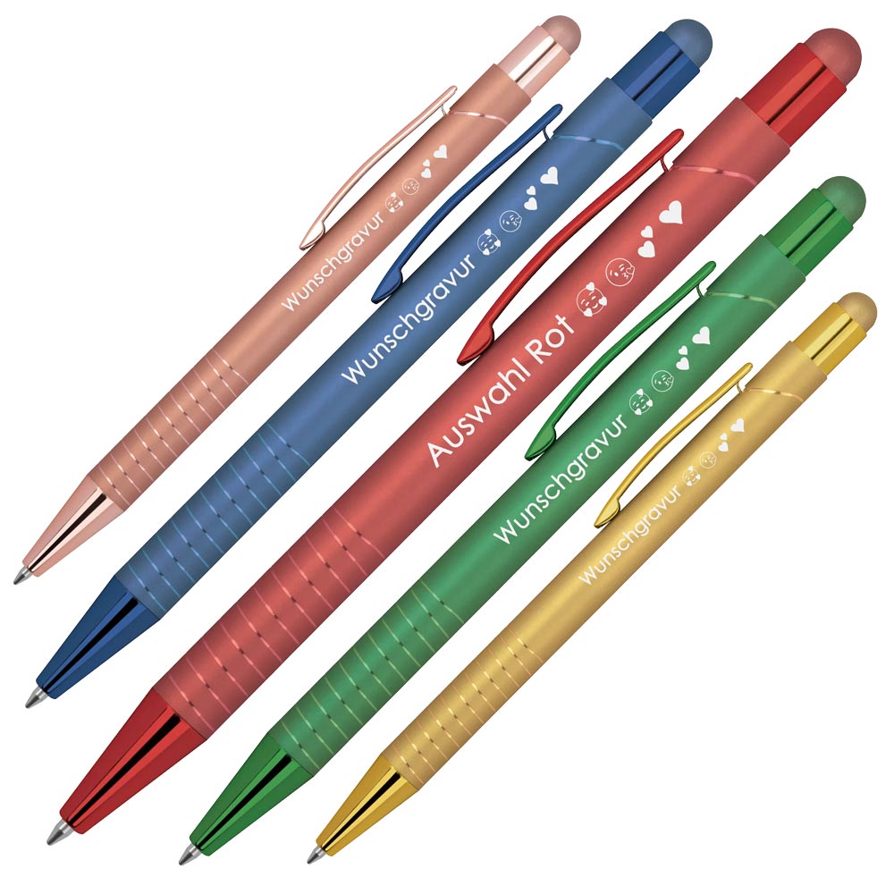 Kugelschreiber mit Touch Pen ANGELO mit Gravur | 5 Farben